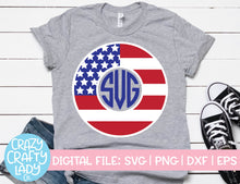 Load image into Gallery viewer, Patriotic Monogram Frame SVG Cut File Bundle