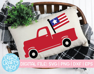 American Flag Truck SVG Cut File