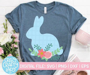 Floral Bunny SVG Cut File