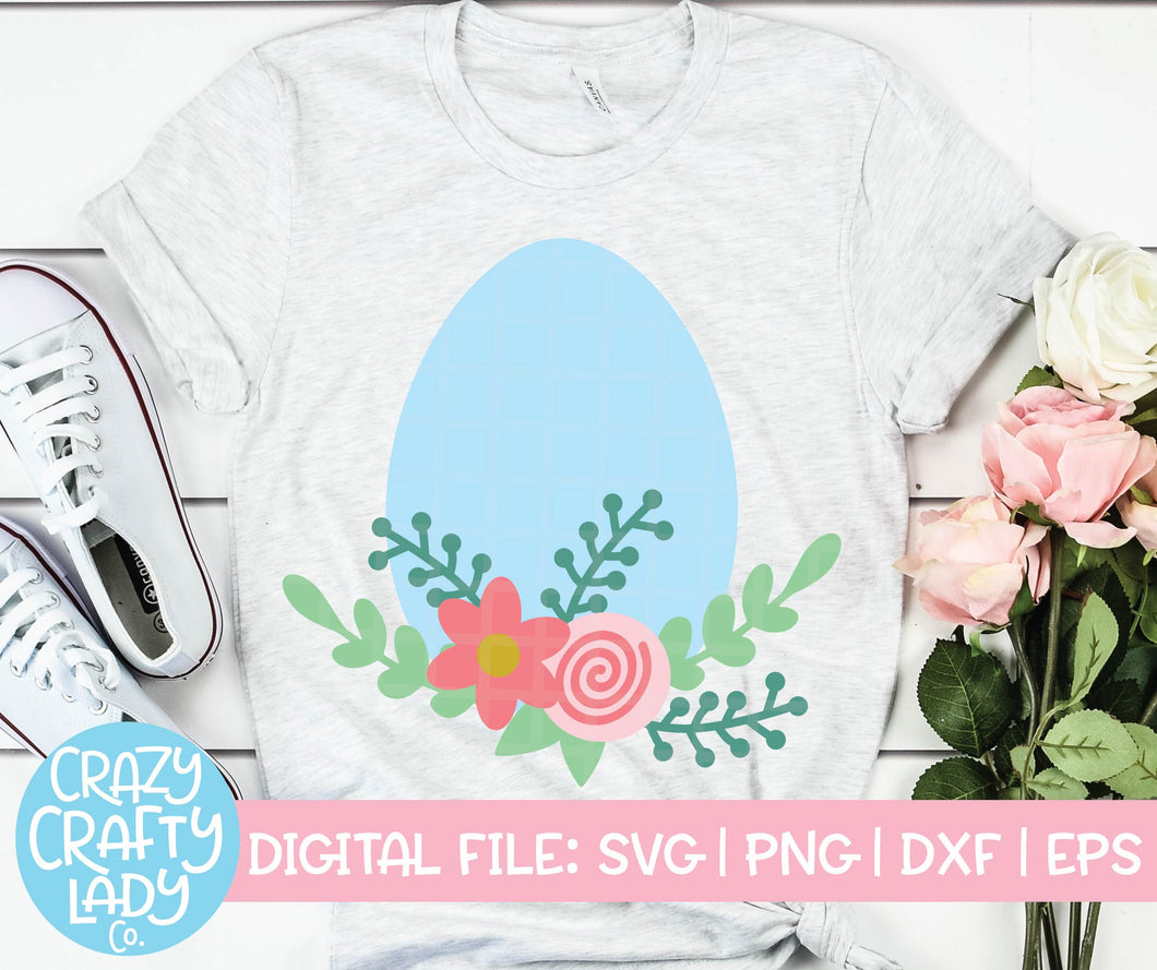 Floral Easter Egg SVG Cut File