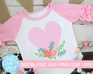Floral Heart SVG Cut File