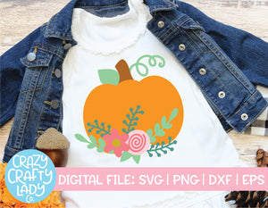 Floral Pumpkin SVG Cut File
