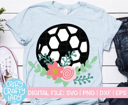Floral Soccer Ball SVG Cut File