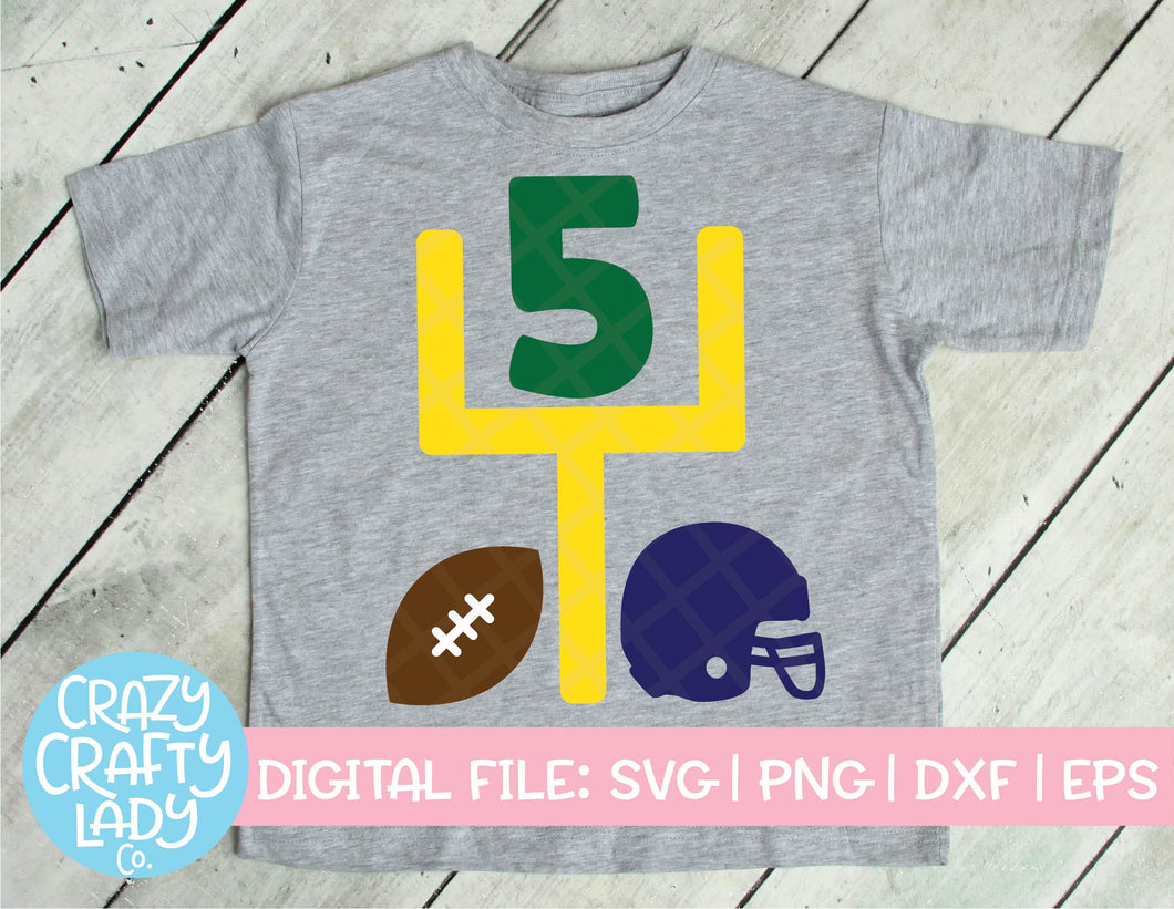Football 5th Birthday SVG Cut File
