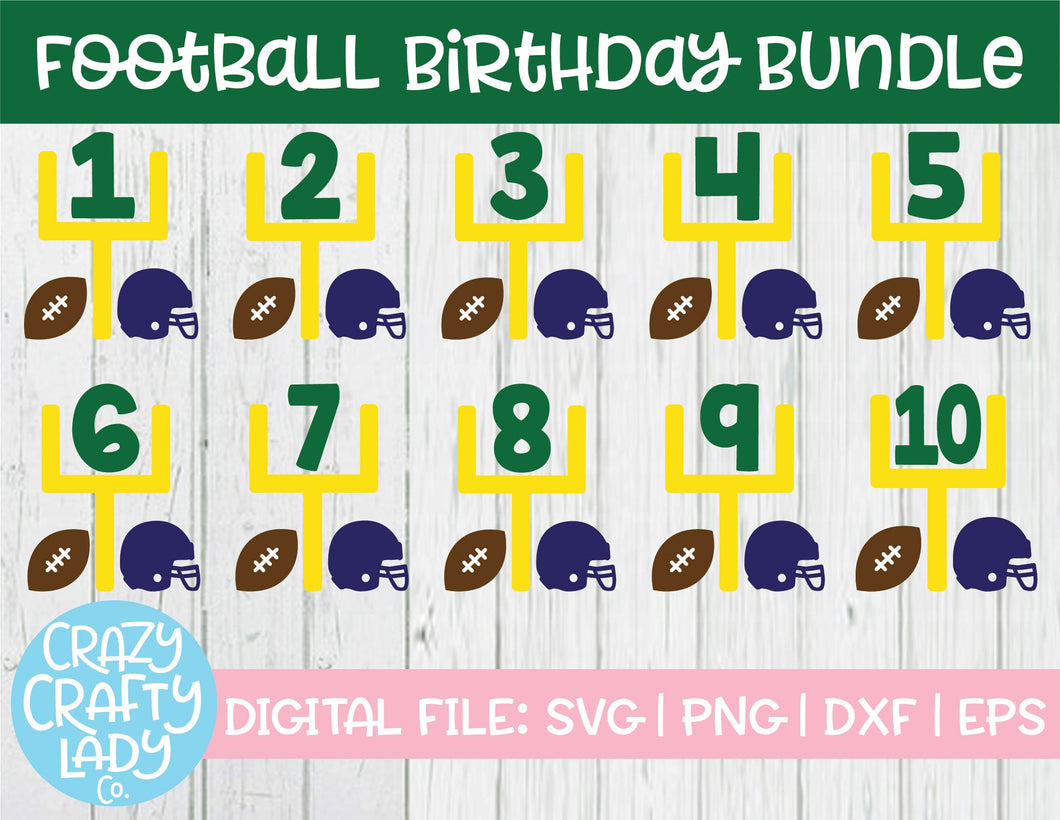 Football Birthday SVG Cut File Bundle
