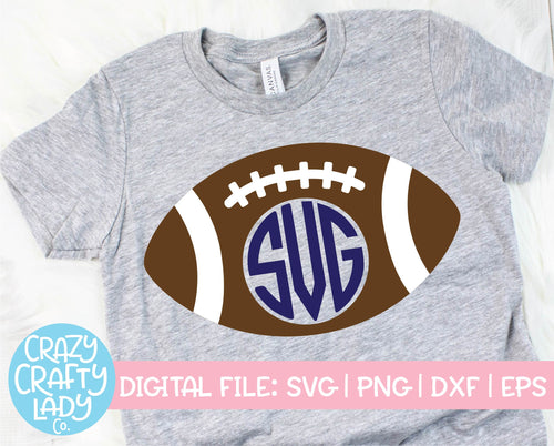 Football Monogram Frame SVG Cut File