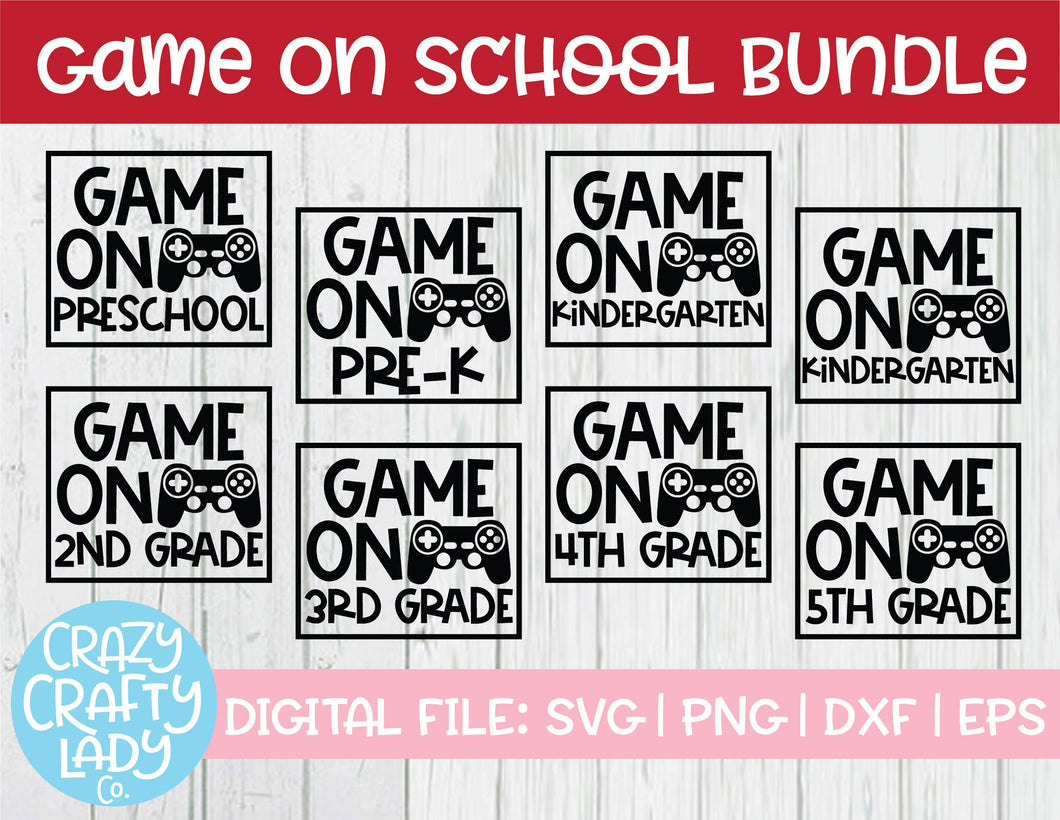 Game On School SVG Cut File Bundle