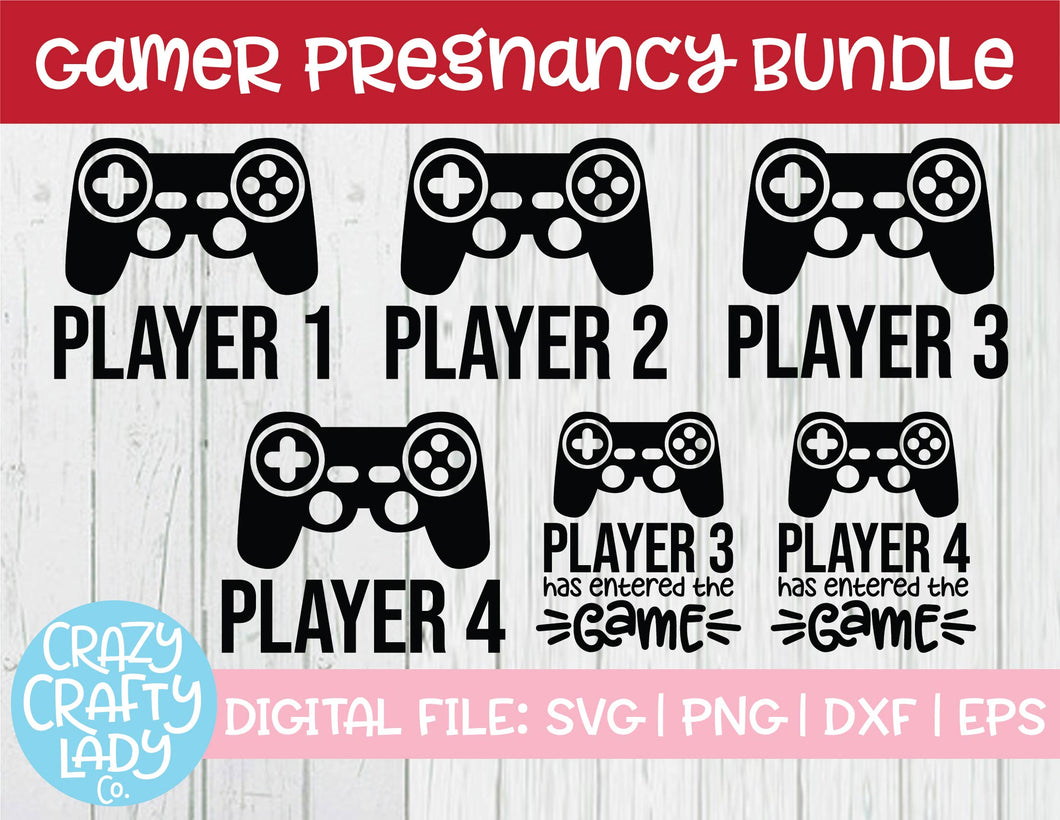 Gamer Pregnancy SVG Cut File Bundle