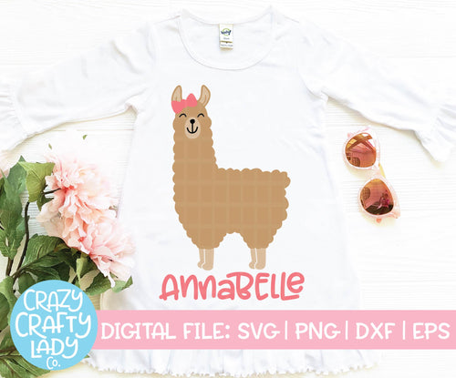 Girl Llama SVG Cut File