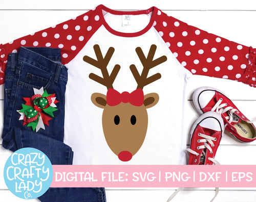 Girl Reindeer SVG Cut File