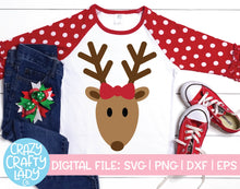Load image into Gallery viewer, Girl Reindeer SVG Cut File