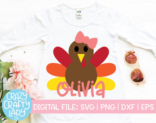 Girl Turkey SVG Cut File