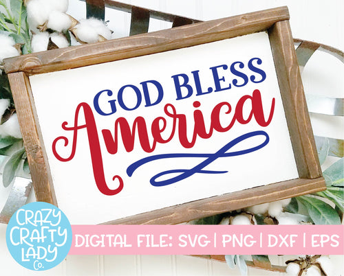 God Bless America SVG Cut File