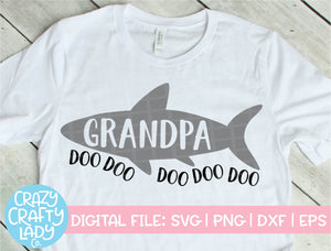 Grandpa Shark SVG Cut File