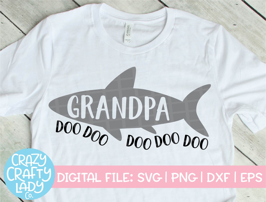 Grandpa Shark SVG Cut File