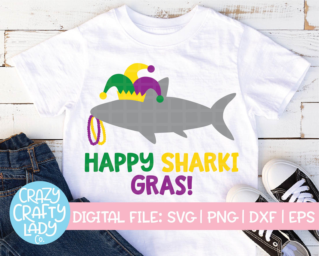 Happy Sharki Gras SVG Cut File