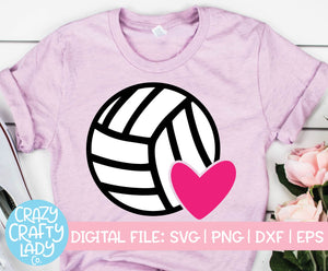 Heart Volleyball SVG Cut File