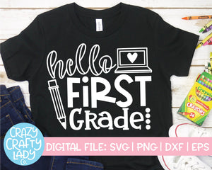 Hello First Grade SVG Cut File