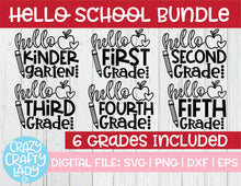 Load image into Gallery viewer, Hello School SVG Cut File Bundle