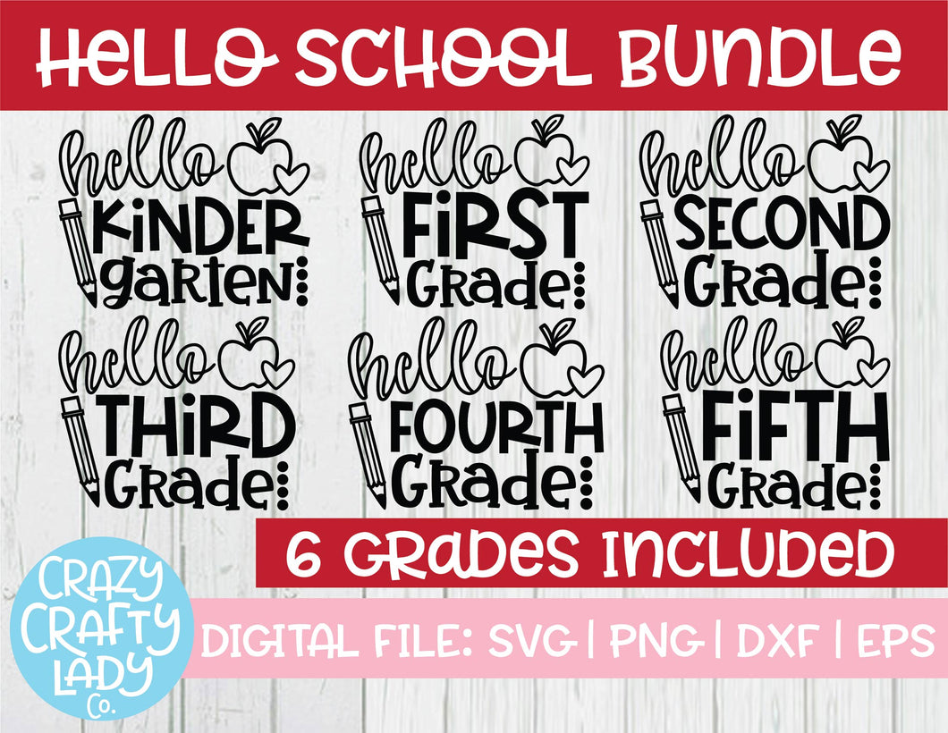 Hello School SVG Cut File Bundle
