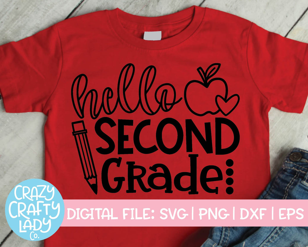 Hello Second Grade SVG Cut File