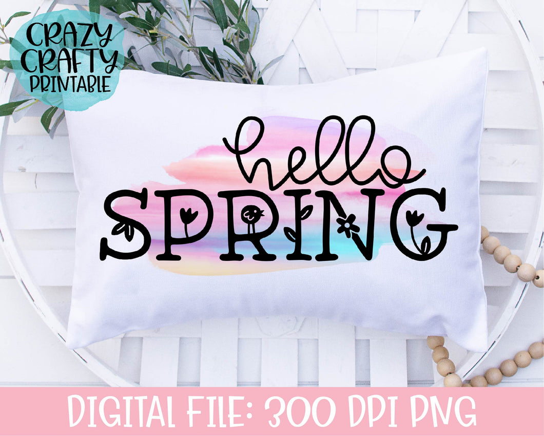 Hello Spring PNG Printable File
