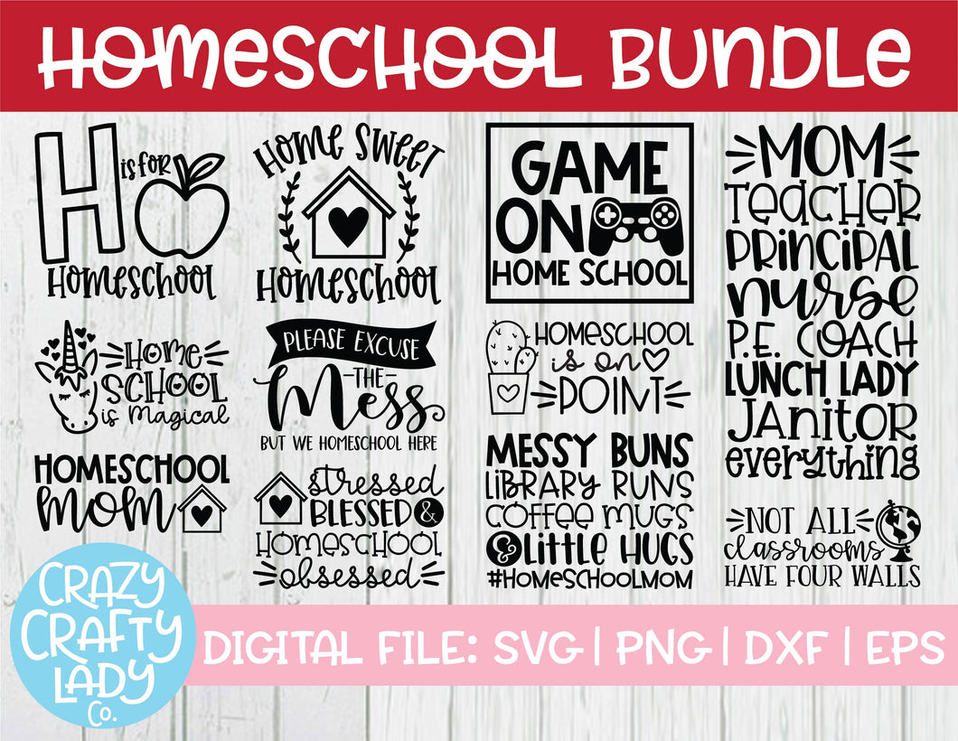 Homeschool SVG Cut File Bundle