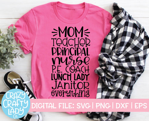 Homeschool Mom Words SVG Cut File