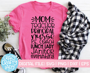 Homeschool Mom Words SVG Cut File