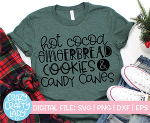 Hot Cocoa, Gingerbread, Cookies, & Candy Canes SVG Cut File
