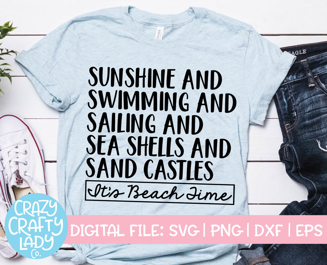 It's Beach Time SVG Cut File