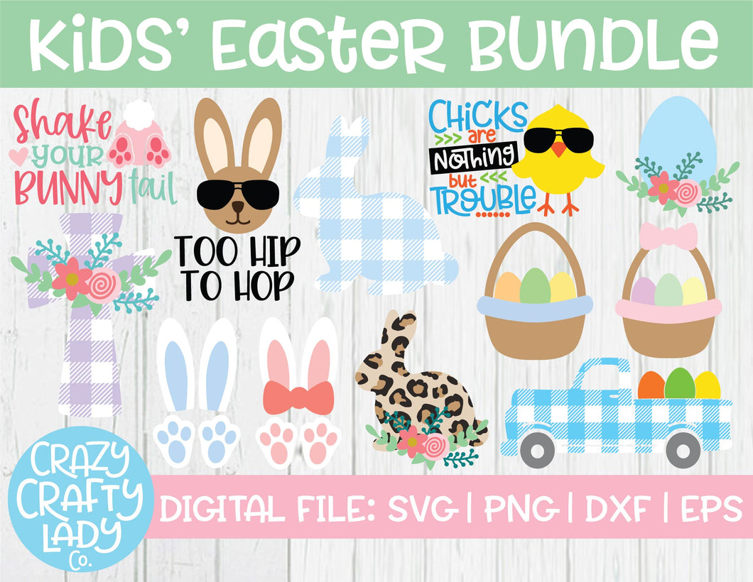 Kids' Easter SVG Cut File Bundle
