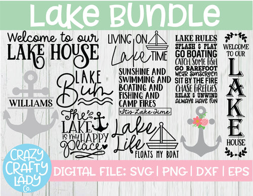 Lake SVG Cut File Bundle