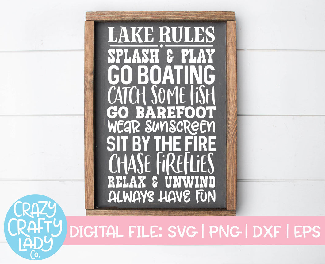Lake Rules SVG Cut File