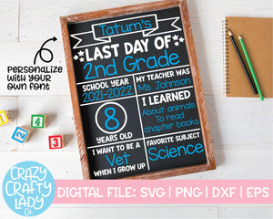 Last Day of School Board SVG Cut File Bundle