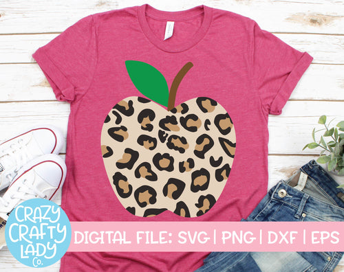 Leopard Print Apple SVG Cut File
