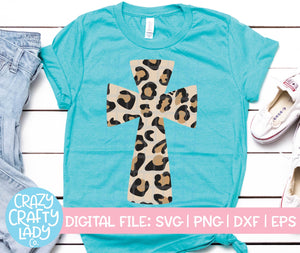 Leopard Print Cross SVG Cut File