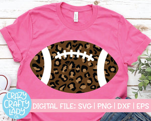 Leopard Print Football SVG Cut File