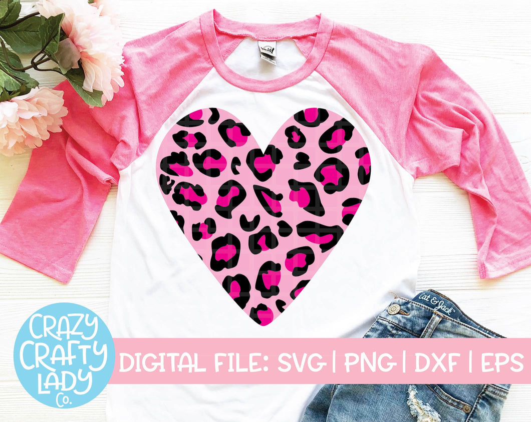 Leopard Print Heart SVG Cut File