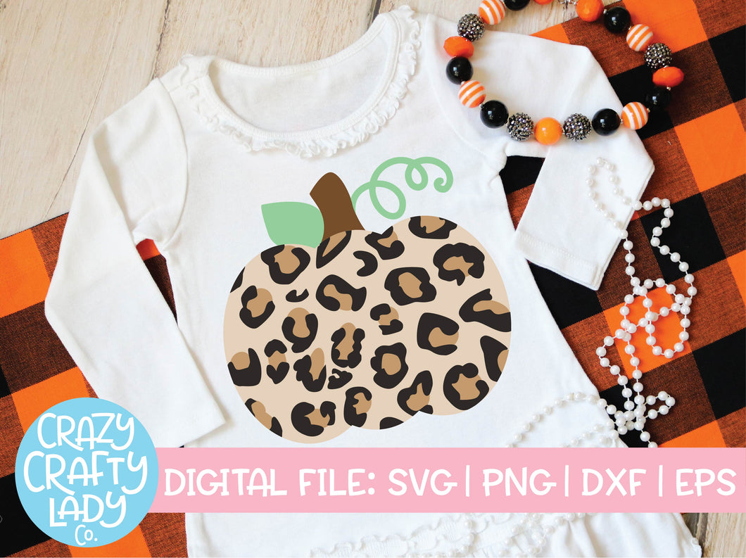 Leopard Print Pumpkin SVG Cut File