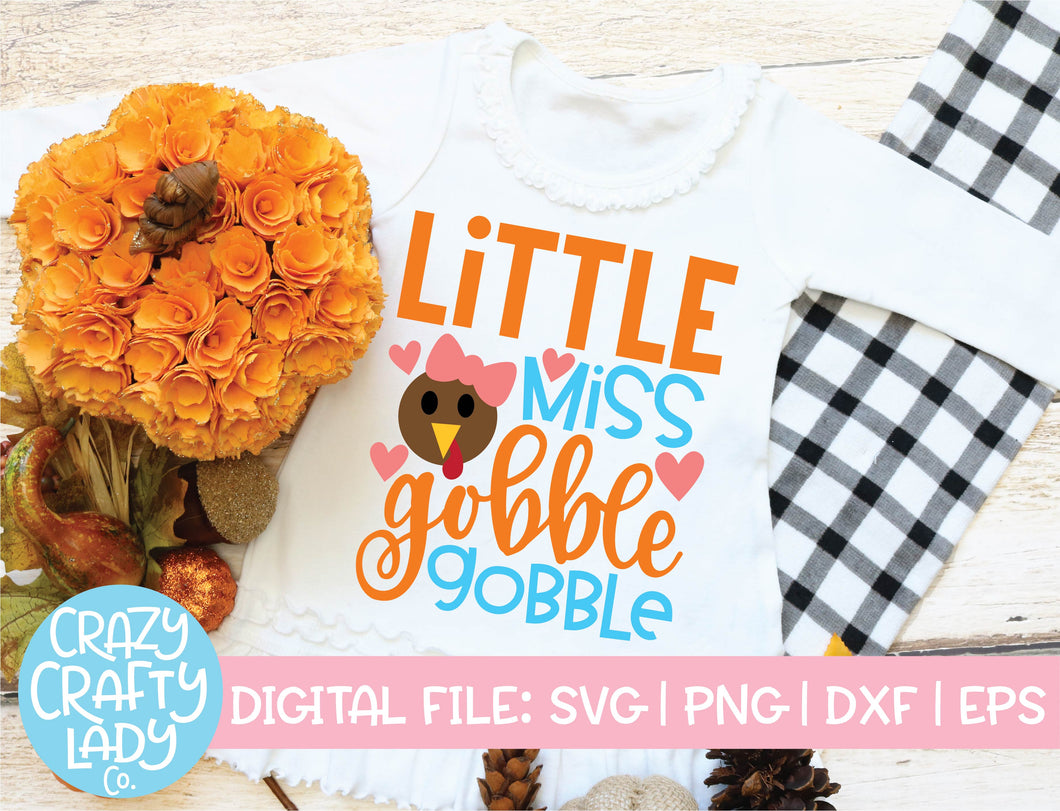 Little Miss Gobble Gobble SVG Cut File
