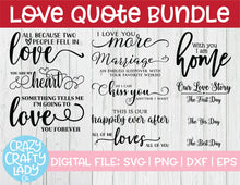 Load image into Gallery viewer, Love Quote SVG Cut File Bundle