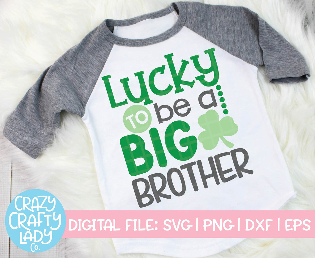 Lucky to Be a Big Brother SVG Cut File