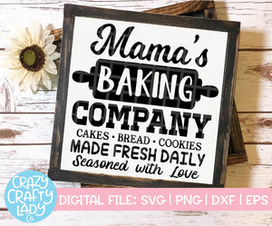 Mama's Baking Company SVG Cut File