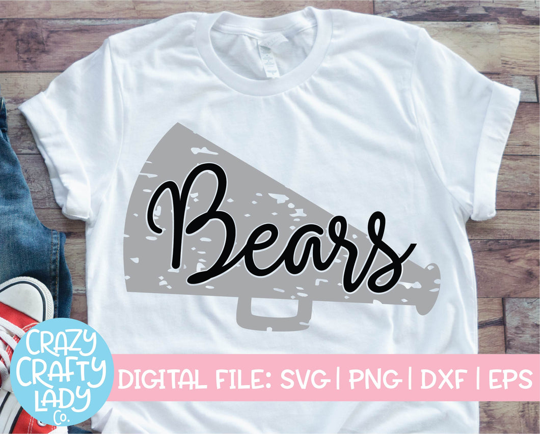 Grunge Bears Megaphone SVG Cut File