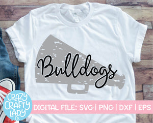 Grunge Bulldogs Megaphone SVG Cut File