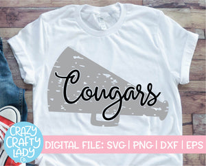 Grunge Cougars Megaphone SVG Cut File