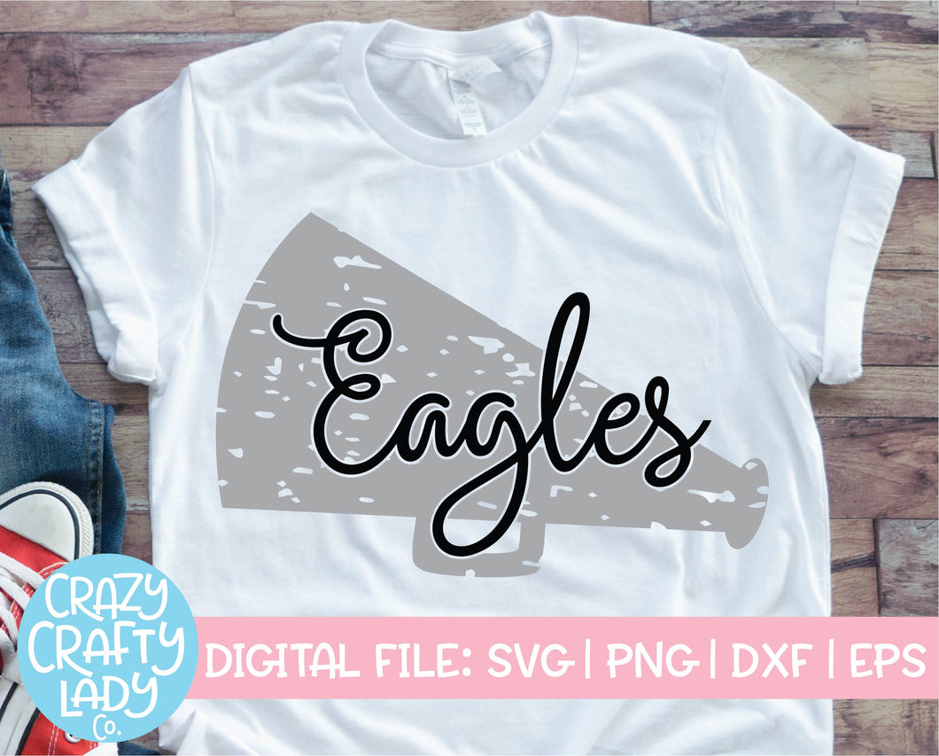 Grunge Eagles Megaphone SVG Cut File