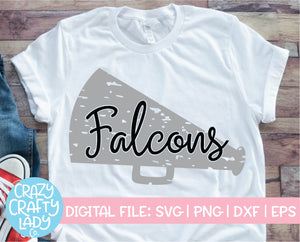 Grunge Falcons Megaphone SVG Cut File