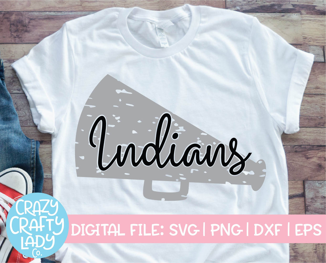 Grunge Indians Megaphone SVG Cut File